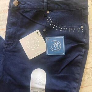 A3 Design Navy Jeggings with Silver Studs